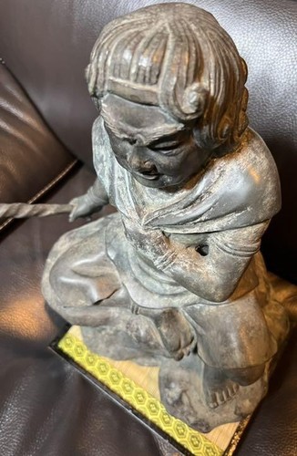 Antique 19TH C FUDO MYOO ACALA NIO Buddha Bronze Statue 14.9 inch JAPAN Buddhism - Picture 6 of 10