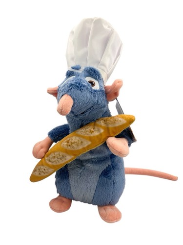 Disney Pixar Ratatouille Chef Remy w/ French Bread Plush Stuffed Toy NWT 12”