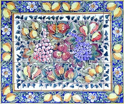 Kitchen Backsplash, Italian Classic, Made to Order Ceramic Tiles Wall Mural
