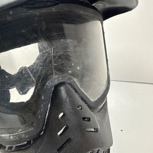 Máscara de paintball JT 3B con visera y gafas lente transparente - negra - dañada usada - Imagen 3 de 9