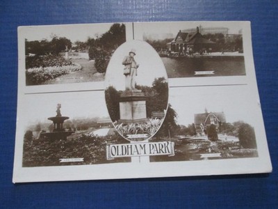 Postkarte Oldham Park (Multiview) unbespielt Vintage, Manchester