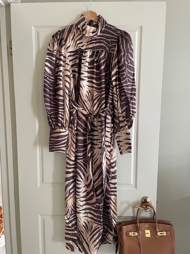 BNWOT ZIMMERMANN TIGER PRINT 100% SILK MIDI DRESS SIZE 1 AUD 10 US 6
