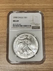 1998 NGC MS69 - 1 oz American Silver Eagle - $1 US Silver Bullion Coin