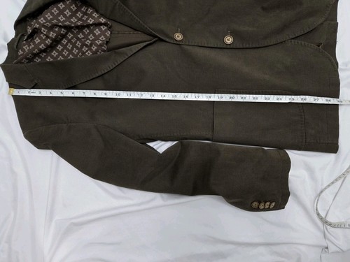 Johnston Murphy Blazer Uomo Piccolo Cappotto Sportivo Cotone Elasticizzato Lavoro Polsini Marrone - Foto 7 di 17