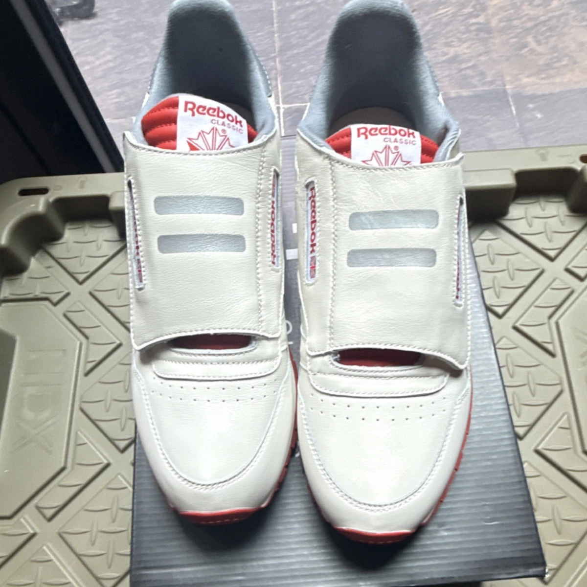 Reebok Classic Leather Stomper Chalk Legacy Red for Sale