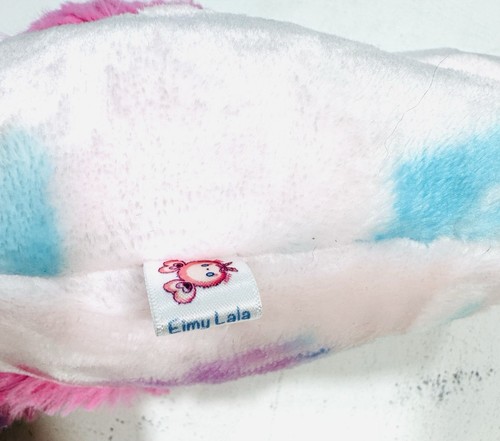 Peluche de conejito hecho a mano Eimy Lala lazos multicolores rosa corazón vientre - Imagen 8 de 8