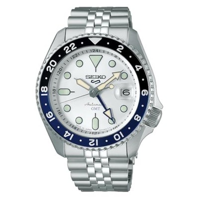 Seiko 5 Sports SBSC017 SKX GMT Automatic White Dial Blue Black