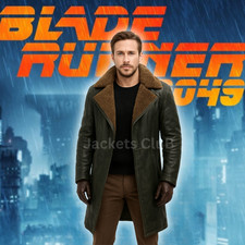 Officer K Ryan Gosling 2049 Blade Runner Long Trench Cotton Coat Jacket Mens
