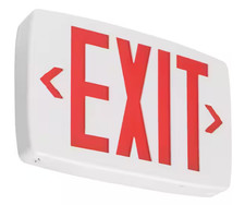 Lithonia Lighting Contractor Select LQM Series Red Exit Sign W/Back Up Battery