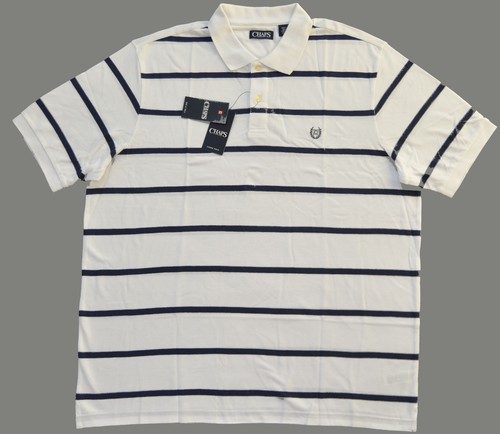 New 2XB 2XL BIG Mens CHAPS by Ralph Lauren Polo Shirt Short Sleeve top White 2X - Picture 3 of 3