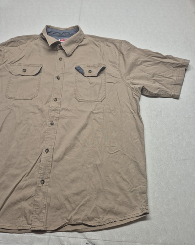 Camisa Wrangler Flex For Comfort beige tostado manga corta para hombre talla: XL - Imagen 7 de 18