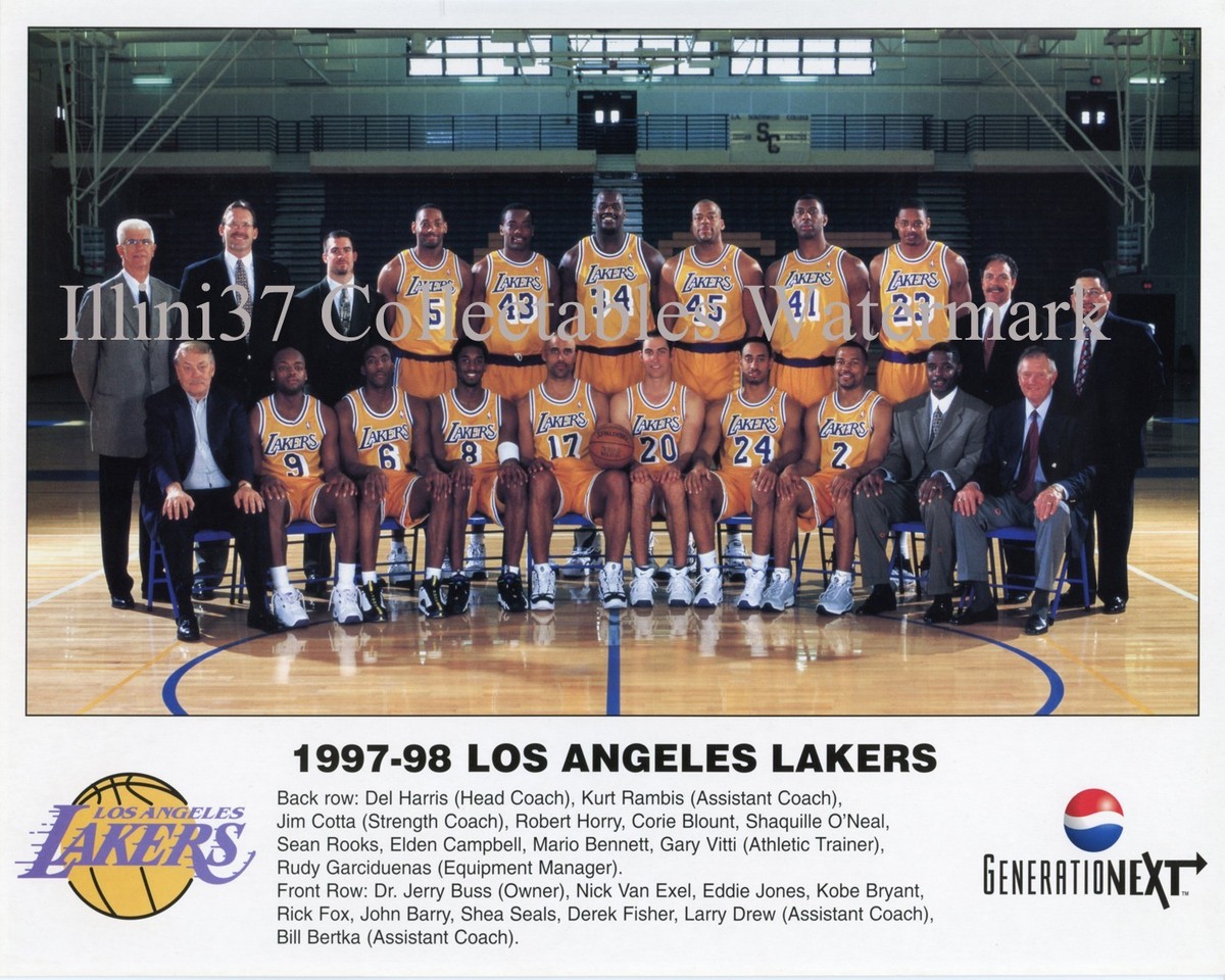 1997-98 LOS ANGELES LAKERS BASKETBALL TEAM 8X10 PHOTO | eBay