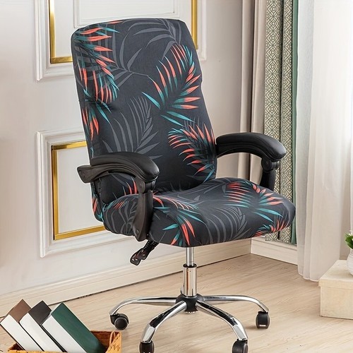 Printed Office Chair Cover Stretch Computer Rotate Seat Slipcover for Desk Chair - Picture 14 of 158