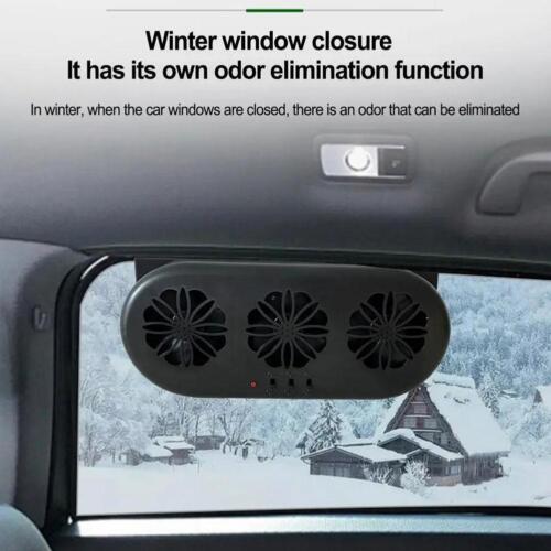 USB/Solar Powered Car Mounted Fan, Window Fan, Car Air Circulation Cooling Fan : - Picture 9 of 24