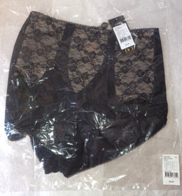 $42 DITA VON TEESE SHEER WITCHERY HI-CUT BRIEFS BLACK/NUDE PANTIES SIZE S