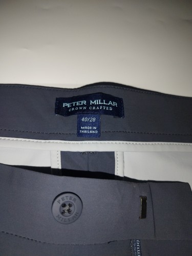 Pantalón al tobillo Peter Millar Blade ajuste a medida rendimiento acero gris 40/28 NUEVO - Imagen 7 de 9