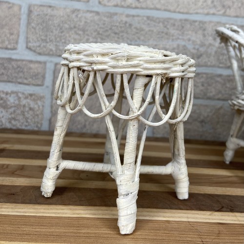 Juego de muebles de mimbre vintage de muñeca Barbie/Sindy de 3 piezas - sofá, silla y mesa - Imagen 14 de 14