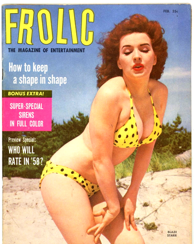 Frolic Magazine 1958 Stripper Blaze Starr Cover Bettie Page Other Beauties