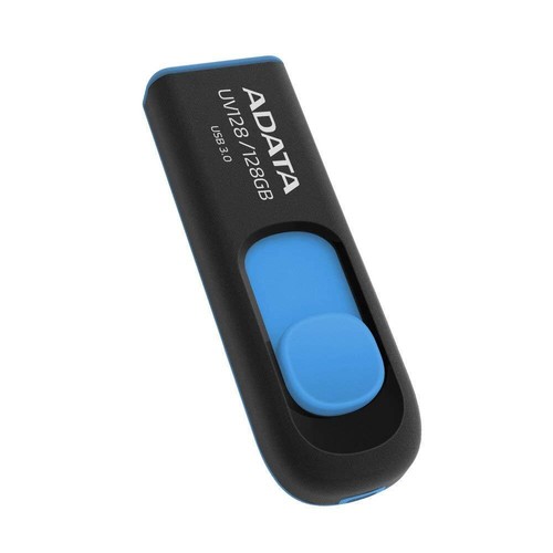 ADATA UV128 128GB USB 3.0 Retractable Capless Flash Drive Blue (AUV128-128G-RBE) - Picture 2 of 5