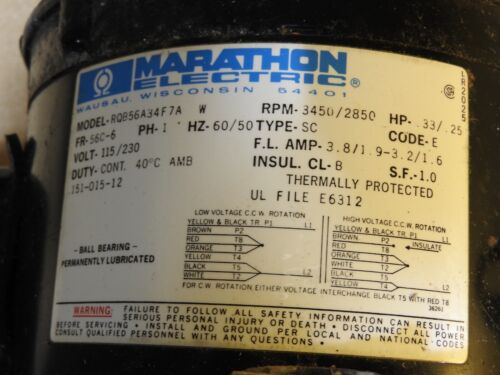 March TE-5.5C-MD Magnetic Drive Pump, Marathon Motor, 1ph, .33HP - Used - Picture 3 of 4