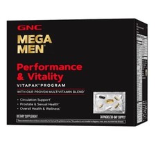 GNC Mega Men Performance Vitality Vitamins Vitapak, 30 Packs