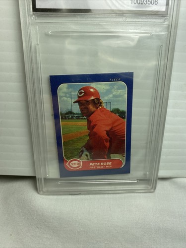 1986 Fleer Mini #40 Pete Rose - Cincinnati Reds FGS Mint 9 - Picture 3 of 5