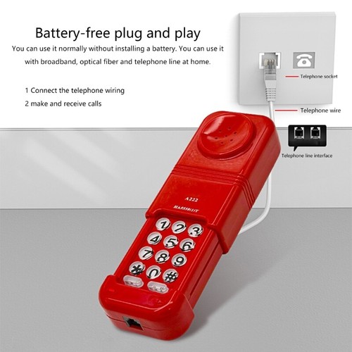 Landline Phone Corded Telephone Practical Plug in and Use Telephone Landline - Zdjęcie 5 z 8