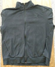 Puma Full Zip Soft Fleece Pockets Logo Black Keeps Dry Core Track Jacket Mens XL