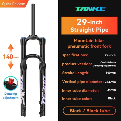 Mountain Bike Air Suspension Fork Travel 140mm QR 27.5/29er Straight/Tapered - Picture 38 of 40