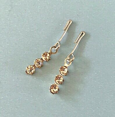 VINTAGE DOLL JEWELRY RHINESTONE EARRINGS 4 MADAME ALEXANDER CISSY ELISE CISSETTE