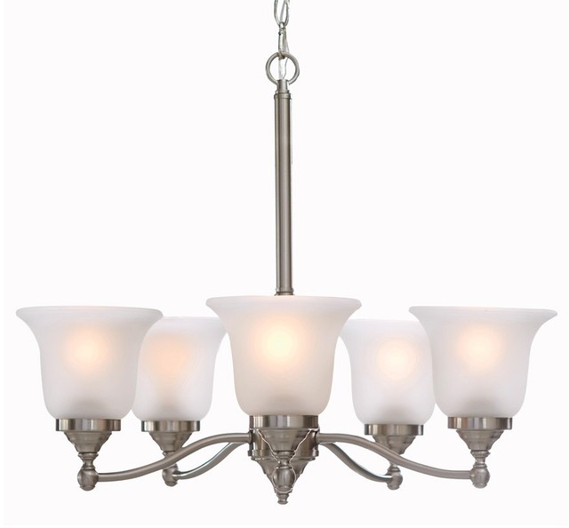 Portfolio 5 Light Chandelier Brushed Nickel Lighting Fixture Glass Portfolio Roseall 22 97 In 5 Light Etched Glass Shaded Chandelier Brushed Nickel