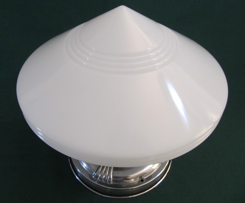 Vintage Art Deco Retro MCM Atomic Space Age Flying Saucer Light Fixture - Picture 3 of 23