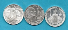 3 GERMAN TEN MARK SILVER COINS 1972 1988 1990 STUTTGART MINT. GERMANY. JOB LOT.