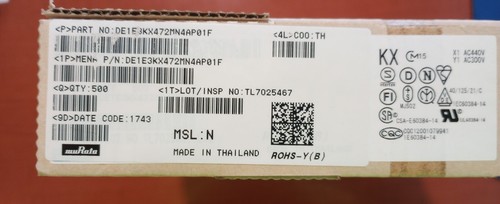 Murata DE1E3KX472MN4AP01F Sicherheit Radial Blei Keramik Scheibenkondensator 500ea. - Bild 2 von 2