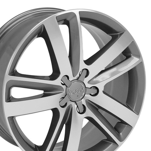 20x9 Fits Audi Q7 Style 5x130 Gunmetal Machined Rim AU20 Hollander 58862 - Picture 5 of 5