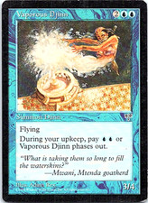 Vaporous Djinn Magic The Gathering Mirage Card Light Play