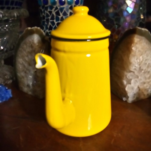 Antigua tetera 9" amarillo negro esmalte Noda Hora Japón tetera abejorro ¡Bonita! - Imagen 2 de 16
