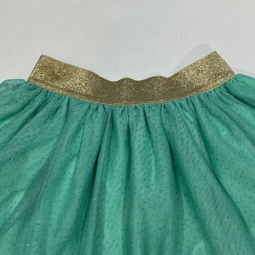 Gap Girl’s Shimmer Waist Tulle Skirt Deco Green Gold Glitter Small (6-7) Elastic - Picture 5 of 16
