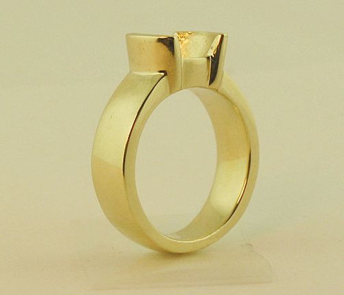 1,25 kt Solitär Ring Fassung 14 K Gelbgold Halbzargenring für 7 mm Rund - Bild 8 von 8