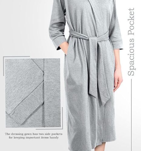 Women Robe Long Knit Bathrobe Lightweight Kimono Robe for Women NY Threads - Picture 41 of 101