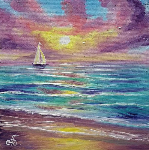 Ukraine Artist Oil Seascape Hand Painted Original Best Gift Wall Art Home Decor - Picture 2 of 23