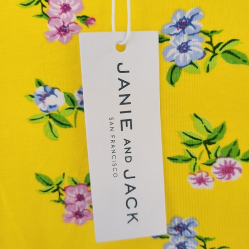 Janie and Jack Girls Puff Sleeve Yellow Floral Dress Size 12 NWT - Picture 6 of 10