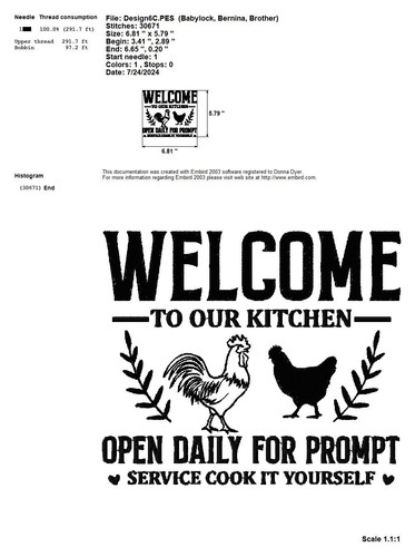 18 KITCHEN QUOTES EMBROIDERY MACHINE DESIGNS PES JEF HUS EXP DST VP3 USB - Picture 17 of 20