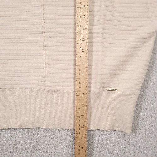 Tahari Knit Shirt Women’s XL Ivory V-Neck Balloon Short Sleeve Textured - Picture 10 of 16