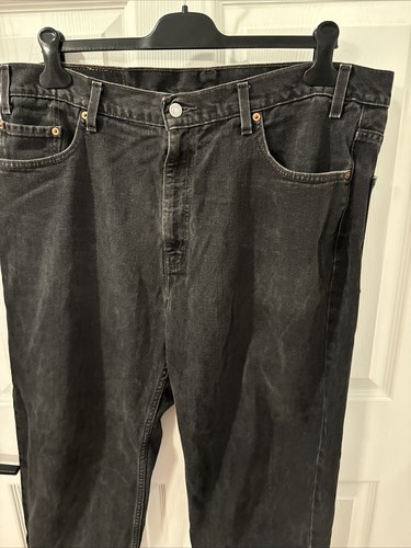 Levis 550 Jeans Mens 40x30 Black Denim Tapered Workwear American Dark Wash - Picture 6 of 9