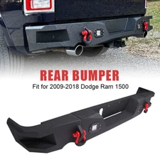 Rear Bumper Bar With LED Lights & D-Rings & Step for 2009-2018 Dodge Ram 1500 