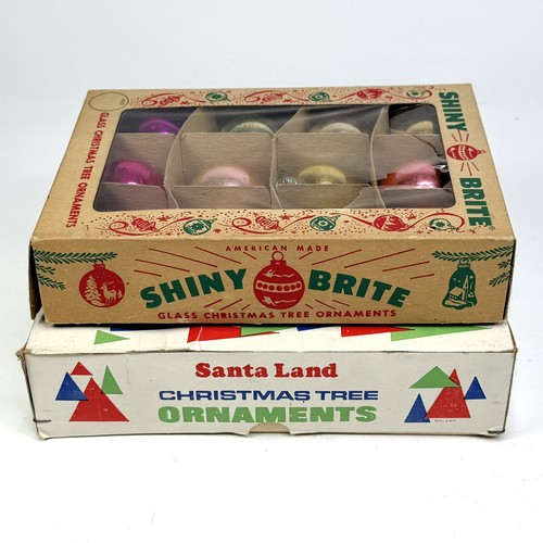 Ornamenti in vetro Brite lucido e terra di Babbo Natale vintage set misto di 12 in scatola LEGGI - Foto 22 di 24