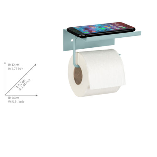 WENKO Toilettenpapierhalter Mod. Desulo Blau, mit Ablage - Bild 9 von 9