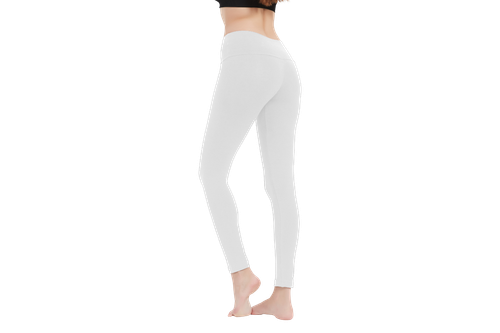 Women's Low-Rise Fold Over Yoga Leggings - Slim Fit Gym, Yoga, Casual Pants 28" - Picture 23 of 34