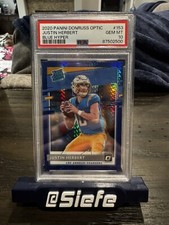2020 Panini  Optic Justin Herbert Rookie Blue Hyper Prizm #153 PSA 10 !